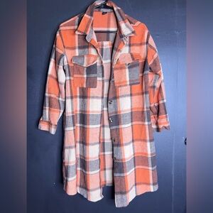 Orange cardigan sweater